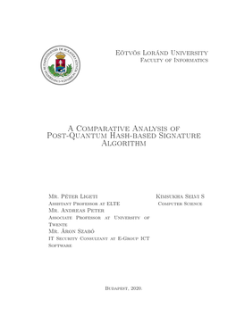 A Comparative Analysis of Post-Quantum Hash-Based Signature Algorithm