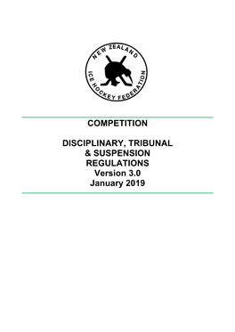 Competition Disciplinary, Tribunal & Suspension
