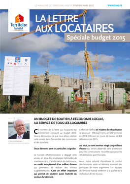 AUX LOCATAIRES Spéciale Budget 2015