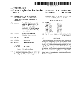 (12) Patent Application Publication (10) Pub. No.: US 2012/0264810 A1 Lin Et Al