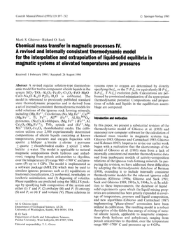 Contributions to Mineralogy and Petrology 1995 Ghiorso.Pdf