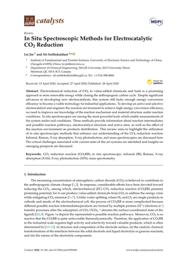 In Situ Spectroscopic Methods for Electrocatalytic CO2 Reduction