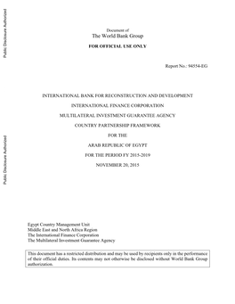 Document of the World Bank Group