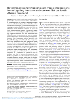 Implications for Mitigating Human–Carnivore Conflict on South African Farmland