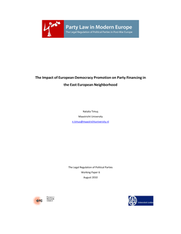 The Impact of European Democracy Promotion on Party Financing in The