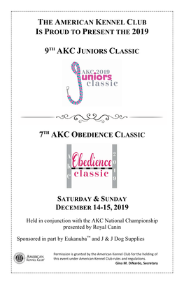 Obedience Classic Event Catalog