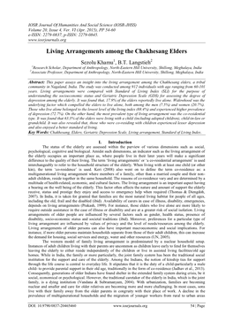 Living Arrangements Among the Chakhesang Elders