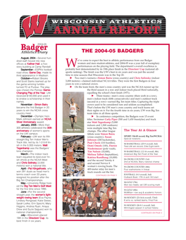 Badger2004-05 Athletics Diary the 2004-05 BADGERS