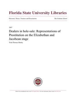 Representations of Prostitution on the Elizabethan and Jacobean Stage Trish Thomas Henley