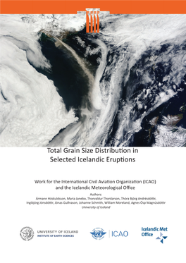 Total Grain Size Distribution in Selected Icelandic Eruptions