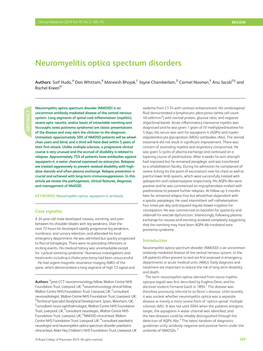 Neuromyelitis Optica Spectrum Disorders