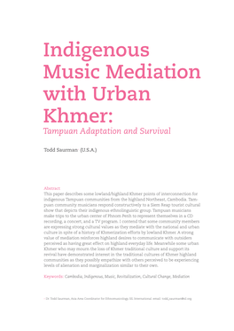 Indigenous Music Mediation with Urban Khmer: Tampuan Adaptation and Survival