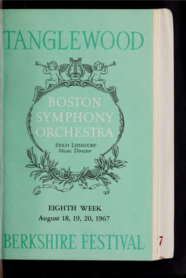 Boston Symphony Orchestra Concert Programs, Summer, 1967-1968