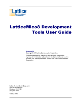 Latticemico8 Development Tools User Guide