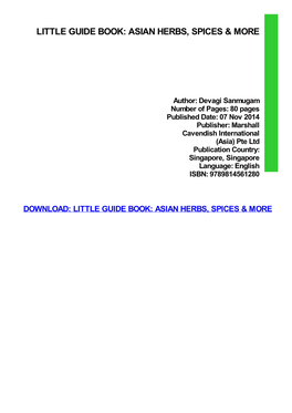 Little Guide Book: Asian Herbs, Spices & More