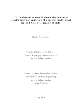 CO2 Capture Using Monoethanolamine