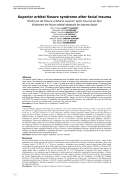 Superior Orbital Fissure Syndrome After Facial Trauma