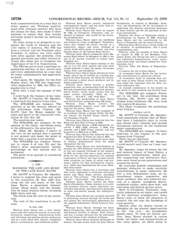 CONGRESSIONAL RECORD—HOUSE, Vol. 154, Pt. 14 September