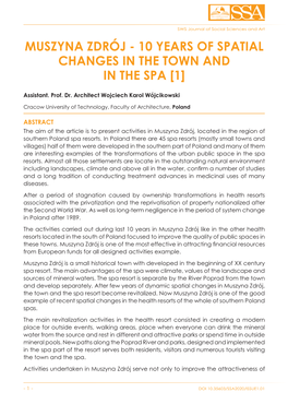 Muszyna Zdrój - 10 Years of Spatial Changes in the Town and in the Spa [1]