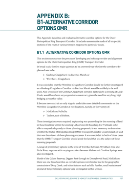 Appendix B: B1-Alternative Corridor Options OMR