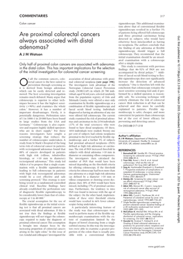 Are Proximal Colorectal Cancers Always Associated with Distal