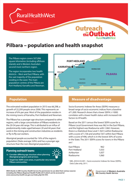 Pilbara – Population and Health Snapshot