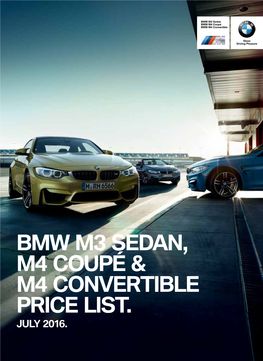 Bmw M3 Sedan, M4 Coupé & M4 Convertible Price List