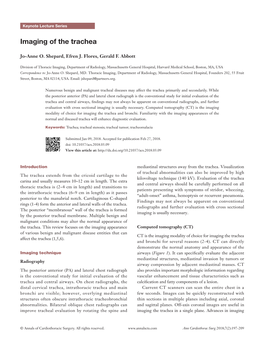 Imaging of the Trachea