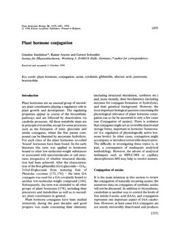 Plant Hormone Conjugation