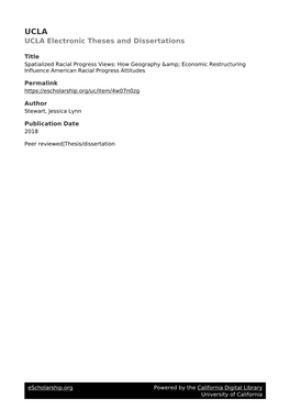 Spatialized Racial Progress Views: How Geography & Economic Restructuring Influence American Racial Progress Attitudes