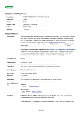 Datasheet: VPA00411KT Product Details