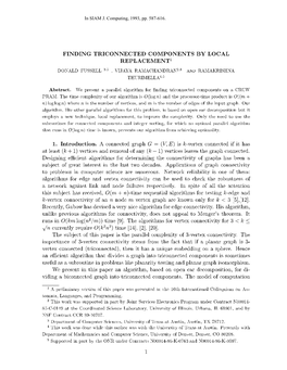 Finding Triconnected Components by Local Replacement1