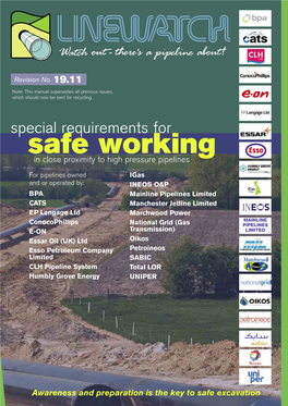 Special Requirements for Safe Working in Close Proximity to High Pressure Pipelines