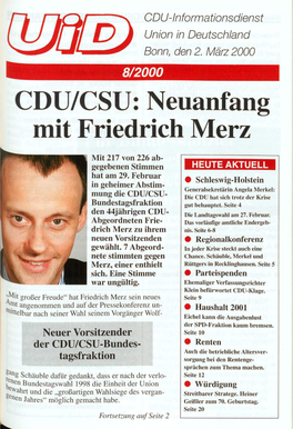 UID 2000 Nr. 8, Union in Deutschland