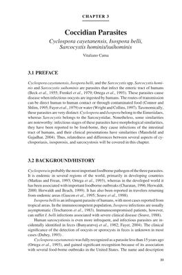 Coccidian Parasites Cyclospora Cayetanensis, Isospora Belli, Sarcocystis Hominis/Suihominis Vitaliano Cama