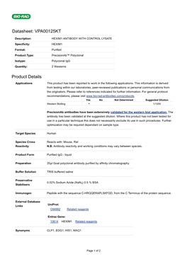 Datasheet: VPA00125KT Product Details