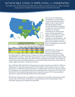 Renewable ENERGY IMPROVING COMMUNITIES