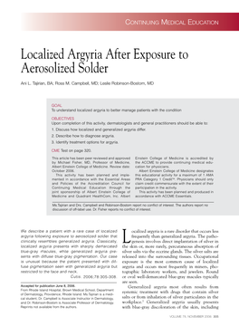 Localized Argyria After Exposure to Aerosolized Solder