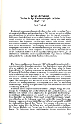 Kreuz Oder Giebel Charles Du Rys Kirchtunnprojekt in Haina (1739-1743)