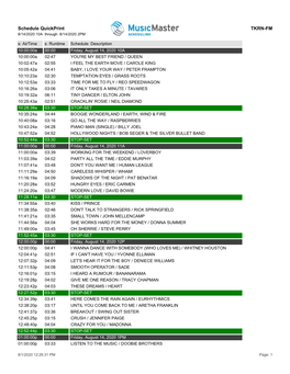 Schedule Quickprint TKRN-FM