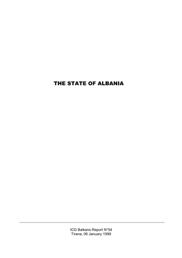 Europe Report, Nr. 54: the State of Albania