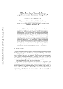 Offline Drawing of Dynamic Trees: Algorithmics and Document