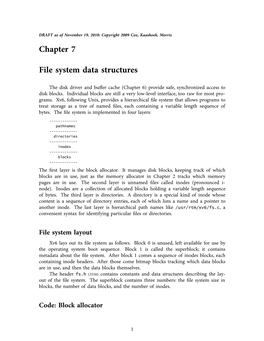 Chapter 7 File System Data Structures