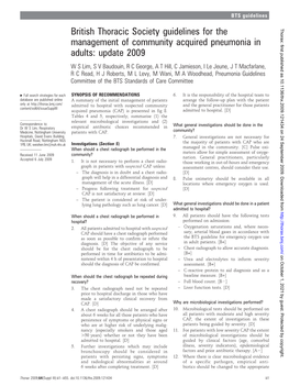 BTS Guidelines for the Management of Community Acquired Pneumonia in Adults: Update 2009