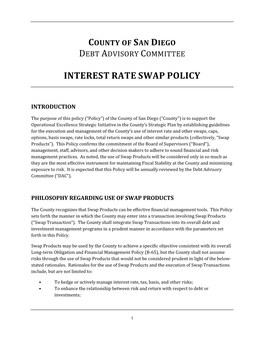 Interest Rate Swap Policy