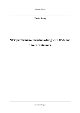 NFV Performance Benchmarking with OVS and Linux Containers