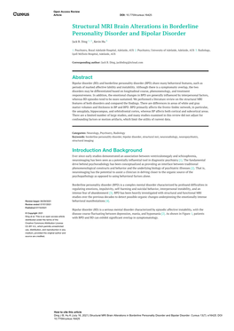 Structural MRI Brain Alterations in Borderline Personality Disorder and Bipolar Disorder