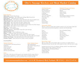 Otto's Sausage Kitchen and Meat Market Catalog