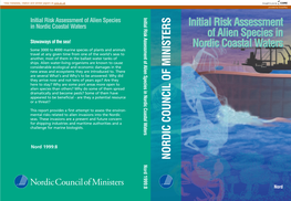 Initial Risk Assessment of Alien Species in Nordic Coastal Waters