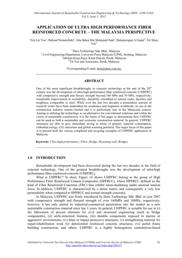 Application of Ultra High Performance Fiber Reinforced Concrete – the Malaysia Perspective